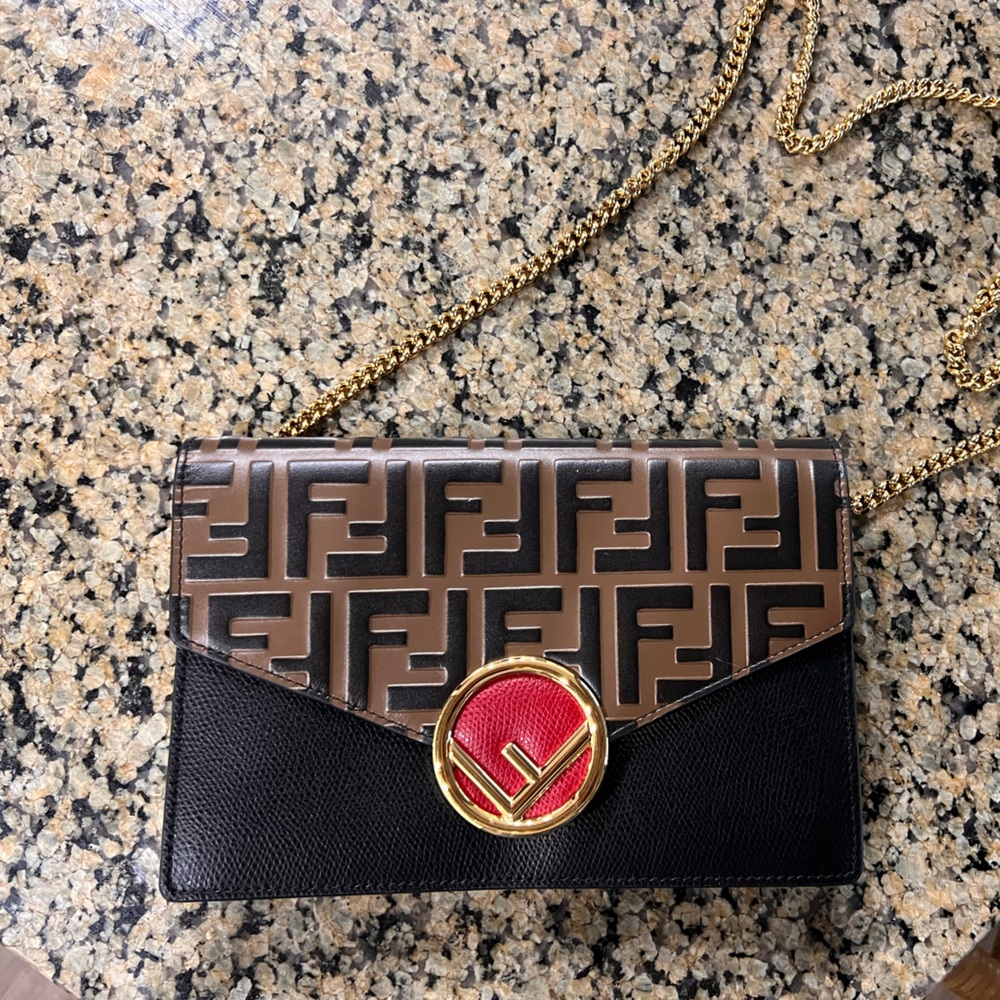 Fendi Black and Brown Crossbody Bag